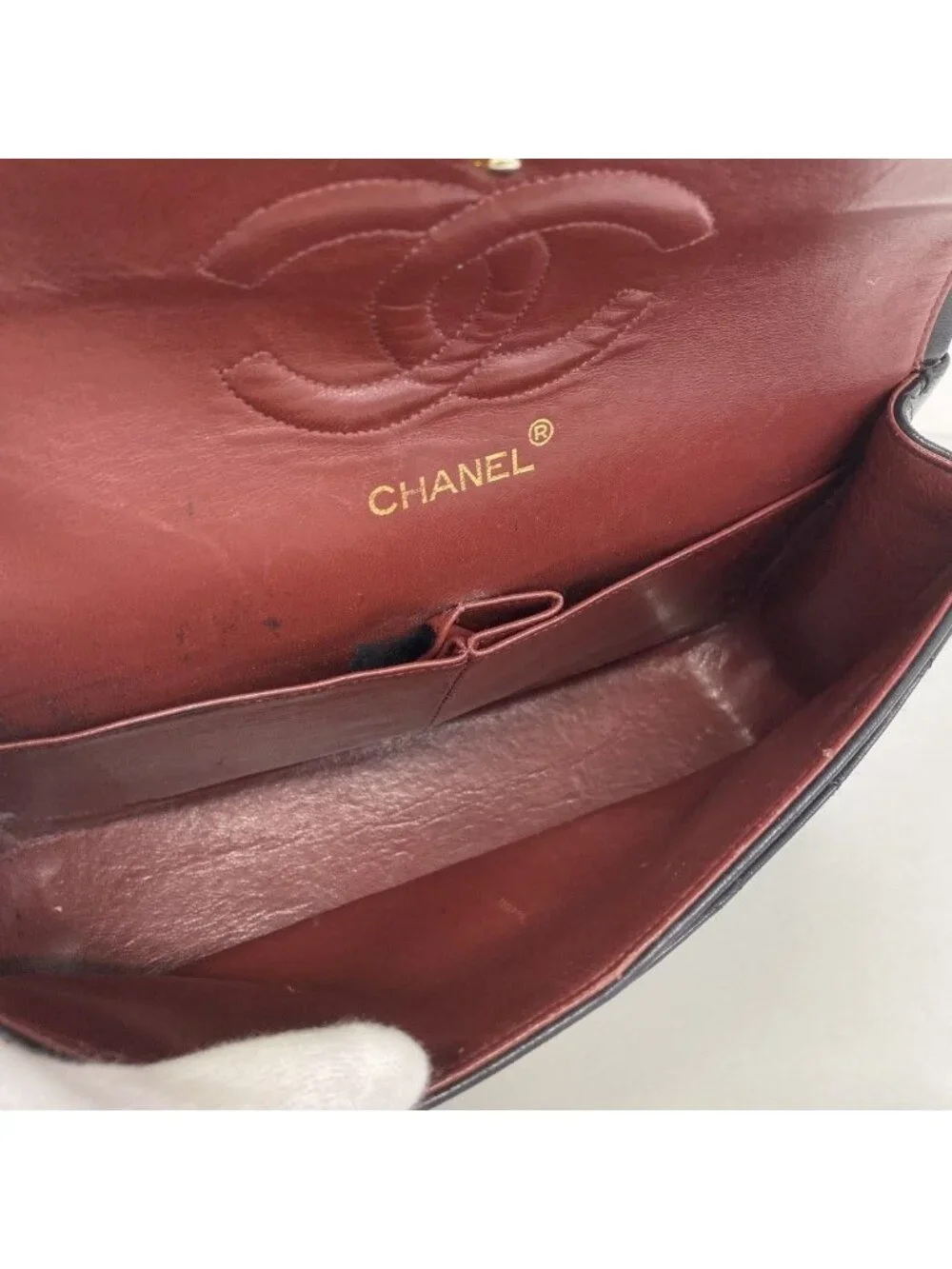 Chanel Shoulder Bag Quilted Lambskin Black Gold